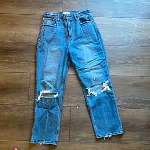 Abercrombie & Fitch The Ankle Straight Ultra High Rise Curve Love